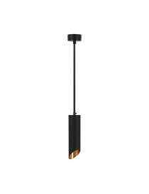 Lampadario a sospensione cilindro attacco GU10 nero oro lampada design moderno 20 cm sospeso