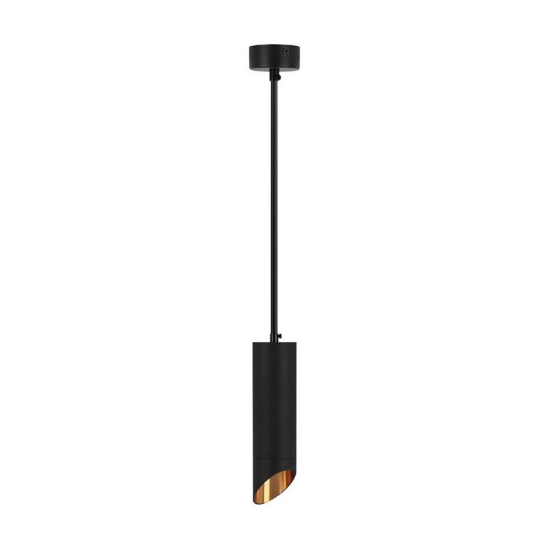 Lampadario a sospensione cilindro attacco GU10 nero oro lampada design moderno 20 cm sospeso
