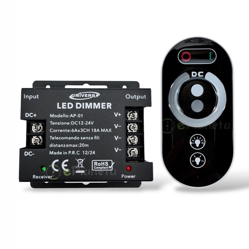 Dimmer touch per strip striscia led dimmerabile 12V 24V regolazione luminosità luce con telecomando controllo a distanza