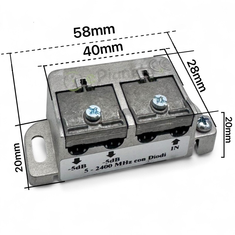 Partitore Sdoppiatore TV SAT 2 4 Vie con Passaggio Corrente Continua CC Splitter Segnale Antenna e Decoder
