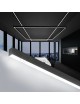Plafoniera led lineare 40W 120cm collegabile modulabile lampada da soffitto nero luce bianca naturale per ufficio casa