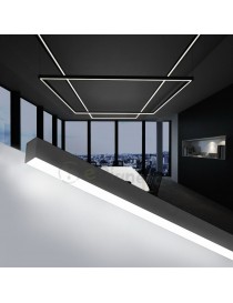 Plafoniera led lineare 40W 120cm collegabile modulabile lampada da soffitto nero luce bianca naturale per ufficio casa