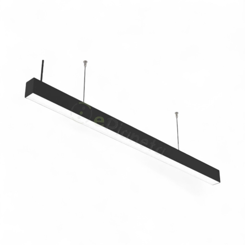 Plafoniera led lineare 40W 120cm collegabile modulabile lampada da soffitto nero luce bianca naturale per ufficio casa