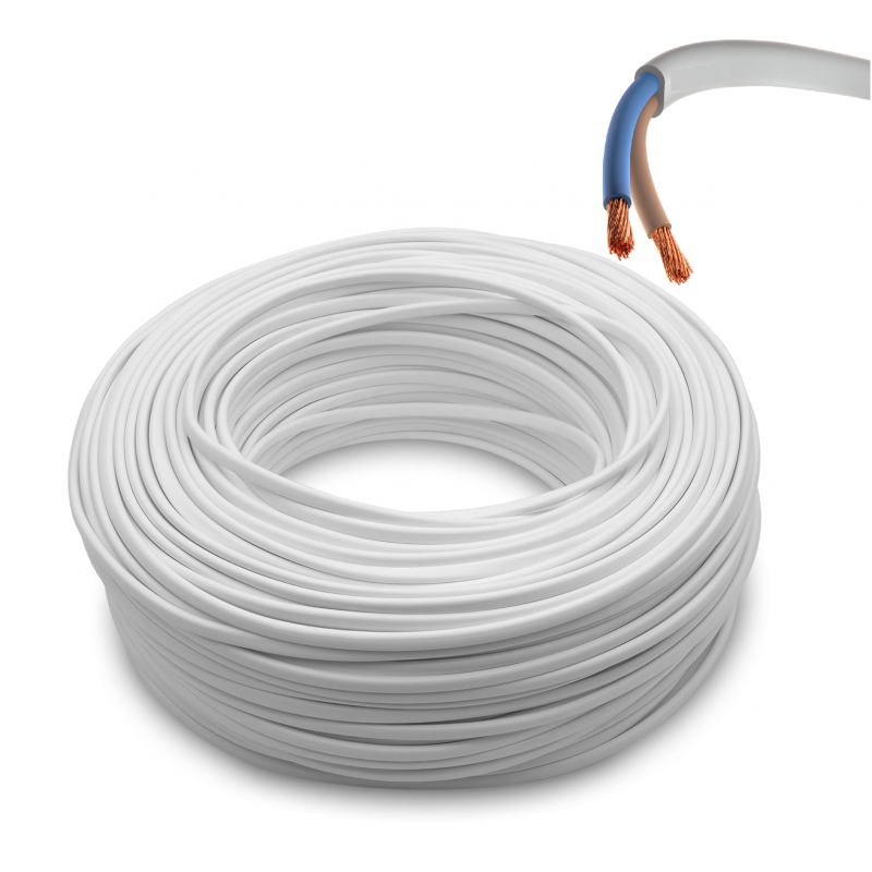 100mt Cavo bianco piattina 2x1,00 elettrodomestico