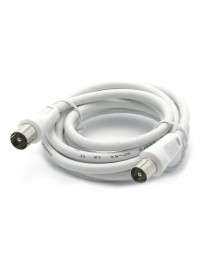 Cavo antenna TV maschio-maschio bianco coassiale per televisore tv, decoder, antenna 2mt o 3mt già spinato