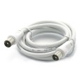 Cavo antenna TV maschio-maschio bianco coassiale per televisore tv, decoder, antenna 2mt o 3mt già spinato