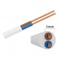 Cavo Elettrico bianco H05VV-F 2x1.00 Flessibile PVC 300/500V Cavo bipolare per Elettrodomestici, Prolunghe e Uso Domestico