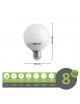 X10 Lampadina led E27 globo G80 8W luce fredda naturale calda bulbo sfera palla Mapam