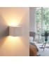 Applique da parete cubo in gesso bianco attacco lampadina G9 lampada per interno verniciabile camera soggiorno corridoio