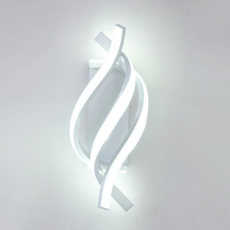 Applique LED da parete 16W lampada 3 luci bianco naturale caldo design moderno a spirale per interni