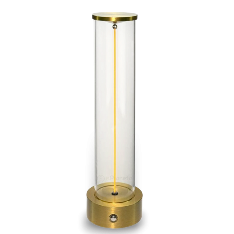 Lampada da tavolo scrivania LED 3W oro grigio ricaricabile touch con filo luminoso magnetico cilindro per ristorante bar