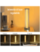 Lampada da tavolo scrivania LED 3W oro grigio ricaricabile touch con filo luminoso magnetico cilindro per ristorante bar
