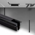 Binario magnetico nero 2m 48V da incasso cartongesso parete soffitto per faretti led con copertura