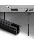 Binario magnetico nero 2m 48V da incasso cartongesso parete soffitto per faretti led con copertura