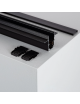 Binario magnetico nero 2m 48V da incasso cartongesso parete soffitto per faretti led con copertura