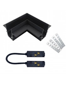 Connettore angolare per collegamento binario magnetico 48V da incasso cartongesso giunzione angolo curva nero