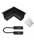 Connettore angolare per collegamento binario magnetico 48V da incasso cartongesso giunzione angolo curva nero