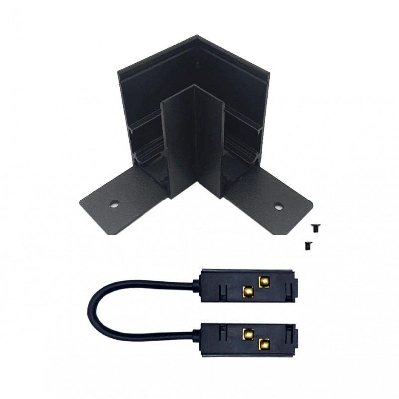 Connettore giunzione angolare e angolo curva nero per collegamento binario magnetico da esterno 48V