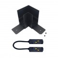 Connettore giunzione angolare e angolo curva nero per collegamento binario magnetico da esterno 48V