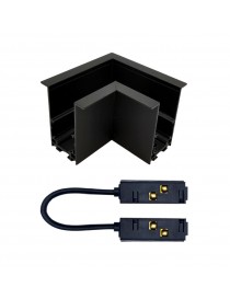 Connettore giunzione angolare e angolo curva nero per collegamento binario magnetico 48V
