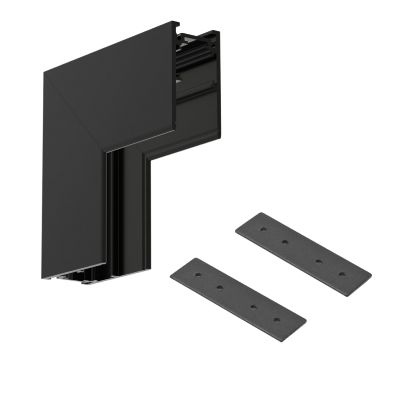 Connettore giunzione angolare e angolo curva nero per collegamento binario magnetico 48V