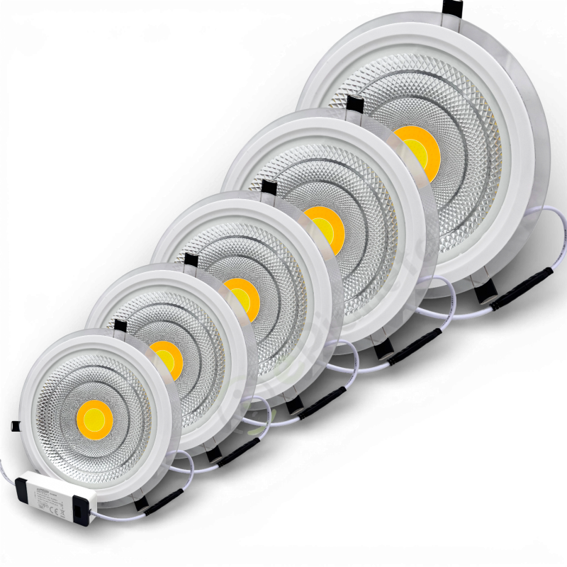 Faretto LED COB da incasso cartongesso 5W 7W 12W 18W 30W tondo luce naturale bianca calda foro driver incluso