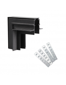 Connettore angolare a L per collegamento binario magnetico ad incasso cartongesso 48V angolo curva interna nero giunzione