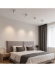 Portafaretto a cubo in gesso da soffitto 90mm verniciabile lampada quadrata con attacco GU10