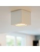 Portafaretto a cubo in gesso da soffitto 90mm verniciabile lampada quadrata con attacco GU10