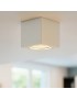 Portafaretto a cubo in gesso da soffitto 90mm verniciabile lampada quadrata con attacco GU10