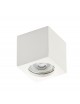 Portafaretto a cubo in gesso da soffitto 90mm verniciabile lampada quadrata con attacco GU10