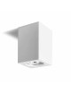 Portafaretto a cubo in gesso da soffitto 110mm verniciabile lampada quadrata con attacco GU10
