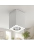 Portafaretto a cubo in gesso da soffitto 110mm verniciabile lampada quadrata con attacco GU10