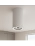 Portafaretto cilindrico in gesso da soffitto 110mm verniciabile lampada a cilindro con attacco GU10