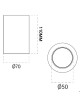Portafaretto cilindrico in gesso da soffitto 110mm verniciabile lampada a cilindro con attacco GU10