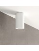 Portafaretto cilindrico in gesso da soffitto 110mm verniciabile lampada a cilindro con attacco GU10