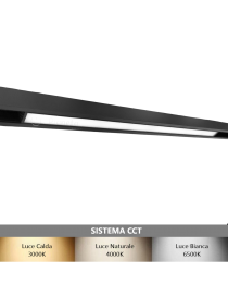 Faretto proiettore a barra lineare led 20W nero magnetico copertura opaca per binario 48V luce calda naturale bianca