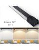Faretto faro barra led 20W nero per binario monofase orientabile proiettore luce naturale bianca calda