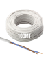 100mt Cavo Elettrico bianco H05VV-F 2x1.00 Flessibile PVC 300/500V Cavo bipolare per Elettrodomestici, Prolunghe e Uso Domestico