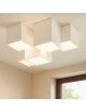 Plafoniera cubo 5 luci led attacco GU10 in gesso lampada da soffitto quadrata moderno bianco verniciabile