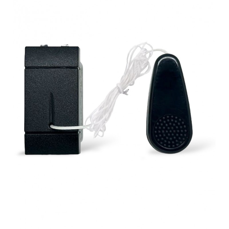 Pulsante tirante compatibile con Bticino living light / international / air frutti elettrici con corda 1P 10A nero