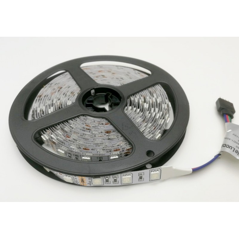 Strip led 12v 5050 striscia 5 metri strip 300 led 10mm RGB multicolore