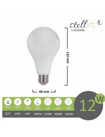 Lampadina led bulbo A60 E27 12w attacco grande sfera basso consumo luce fredda naturale calda