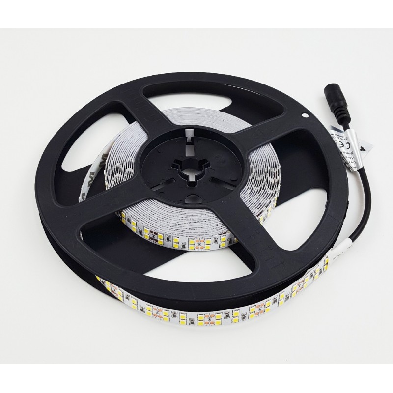 Strip led 12v 2835 striscia 5 metri strip 1200 led 12mm calda naturale fredda bianca