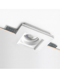 Portafaretto quadrato in gesso da incasso a scomparsa controsoffitto per faretti led GU10