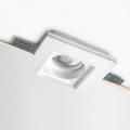 Portafaretto quadrato in gesso da incasso a scomparsa controsoffitto per faretti led GU10