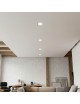 Portafaretto quadrato in gesso da incasso a scomparsa controsoffitto per faretti led GU10