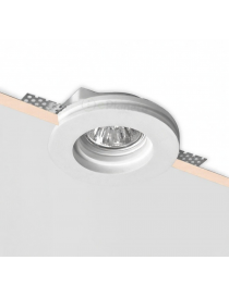 Portafaretto rotondo in gesso a scomparsa da incasso controsoffitto per lampadine led GU10