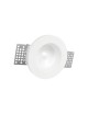 Portafaretto rotondo in gesso a scomparsa da incasso controsoffitto per lampadine led GU10