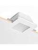 Portafaretto in gesso quadrato con vetro da incasso a scomparsa controsoffitto per faretti led GU10